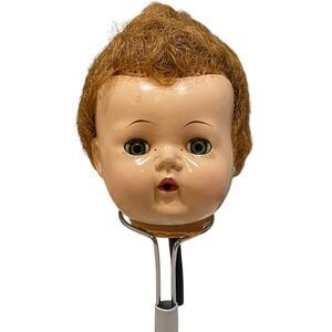 Vtg Tiny Tears Doll Head & Water Hose 13” American Character 1950s restoration